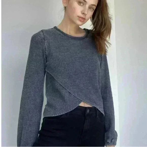 Vanilla Star Waffle knit pullover top size large - Picture 2 of 10